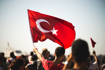 Turkey people flag small