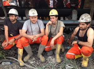 Miners in Soma coal mine